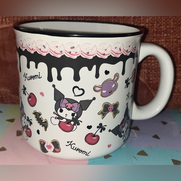 Sanrio KUROMI Ceramic Patterned Coffee Tea Mug NEW - Picture 3 of 4
